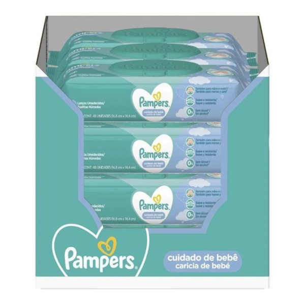 Lenços Umedecidos Pampers Carícia de Bebê 576un