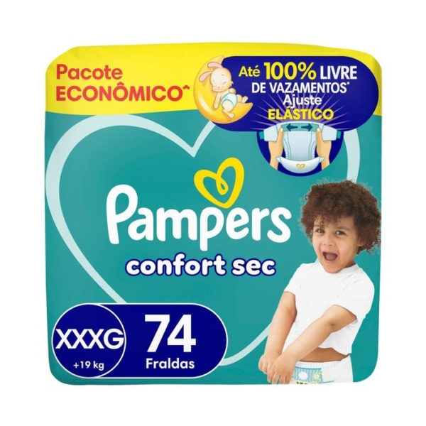 Fralda Pampers Confort Sec XXXG 74 Unidades