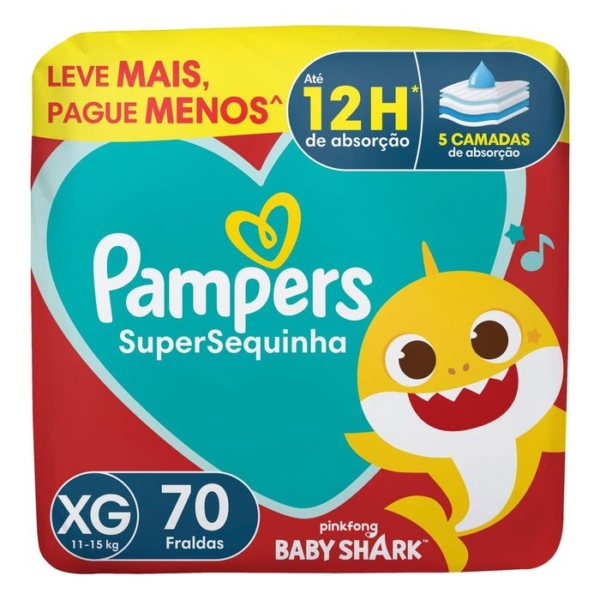 Fralda Pampers Super Sequinha XG 70 Unidades