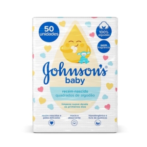 Algodão Quadrado Sem Perfume Johnsons Baby 50 Unidades