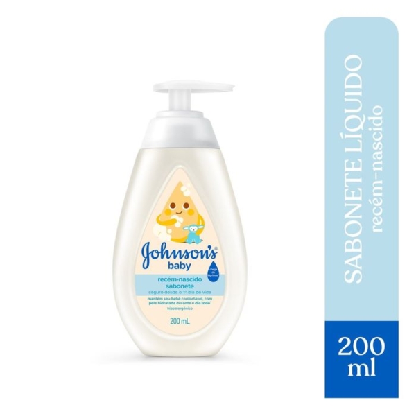 Sabonete Líquido Infantil Johnson's Baby Recém-Nascido 200ml