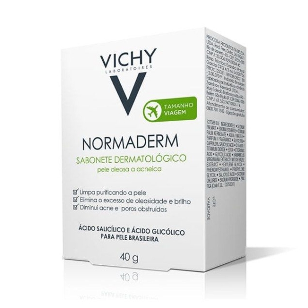 Sabonete em Barra Dermatológico Vichy Normaderm Pele Oleosa e Acneica 40g