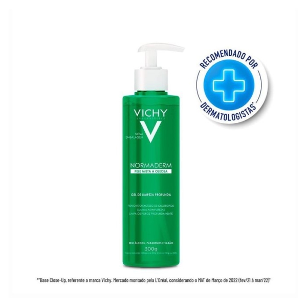 Gel de Limpeza Facial Vichy Normaderm Limpeza Profunda Pele Mista a Oleosa 300g