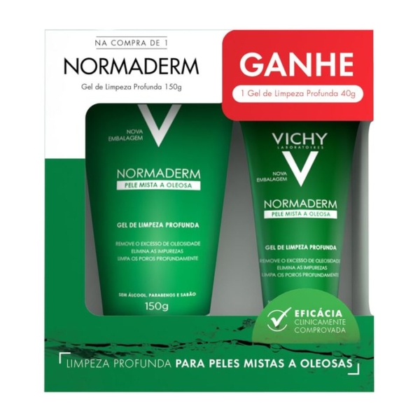 Kit Gel de Limpeza Facial Vichy Normaderm Profunda 150g + 40g