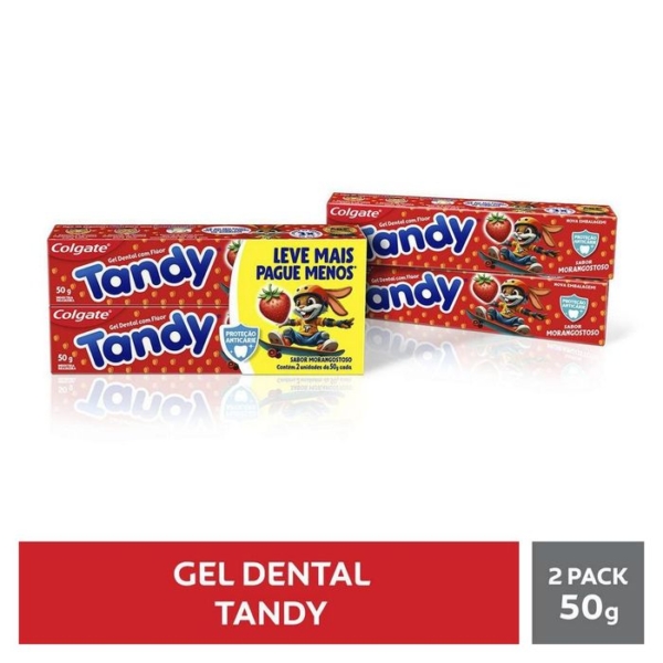 CremeDental Infantil Colgate Tandy Morango 2 Unidades Com 50g Cada Preço Especial