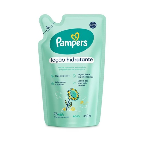 Loção Hidratante Infantil Pampers Bebê Girassol Hipoalergênica 350ml