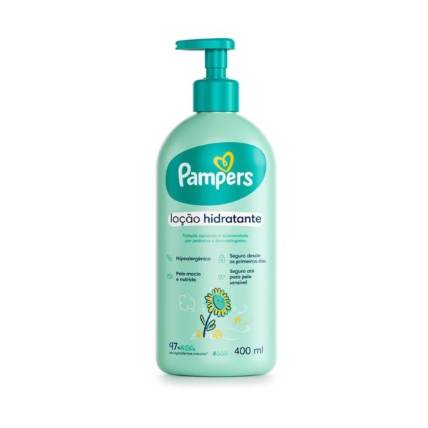 Loção Hidratante Infantil Pampers Bebê Girassol Hipoalergênica 400ml