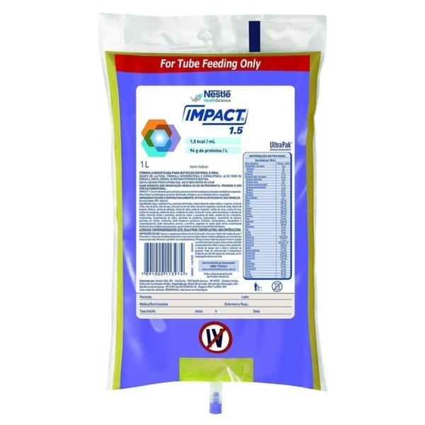 Nutrição Enteral E Oral Impact 1.5 S/F Sem Sabor 1L