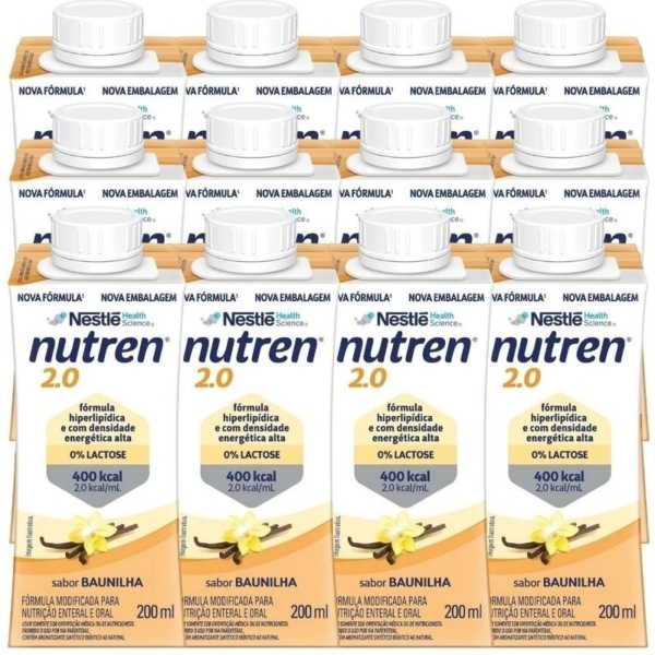 Nutrição Enteral E Oral Nutren 2.0 Baunilha 200Ml 12 Unidades
