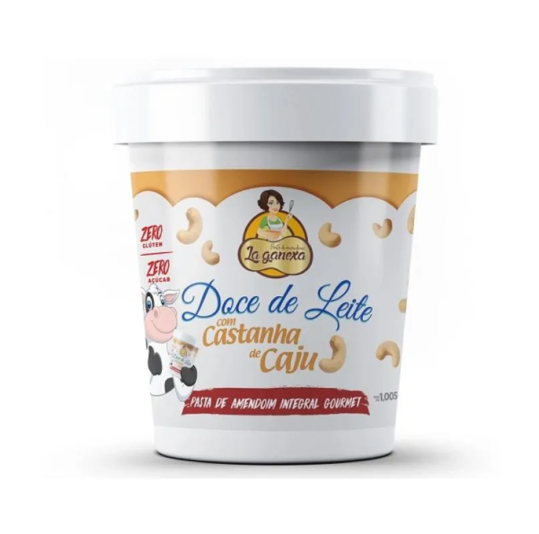 Pasta de Amendoim Integral Gourmet (1,05Kg) – Sabor: Doce de Leite C/ Castanha de Caju