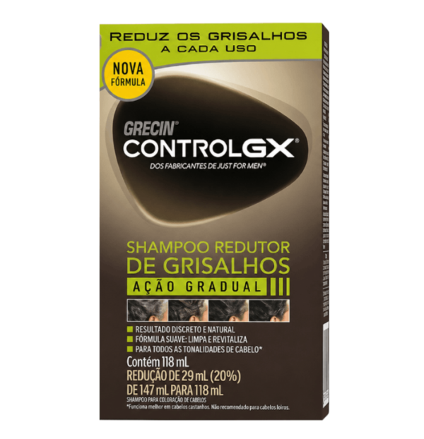 Shampoo Redutor De Grisalhos Grecin Control GX 118ml