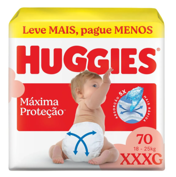 Fralda Calça Huggies Supreme Care XXXG 70 unidades