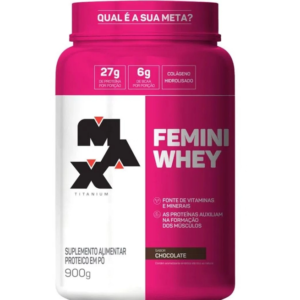 Femini Whey Protein Max Titanium sabor Chocolate 900g