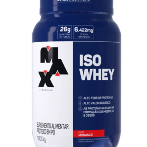 Whey Protein Iso Whey Max Titanium sabor Morango 900g