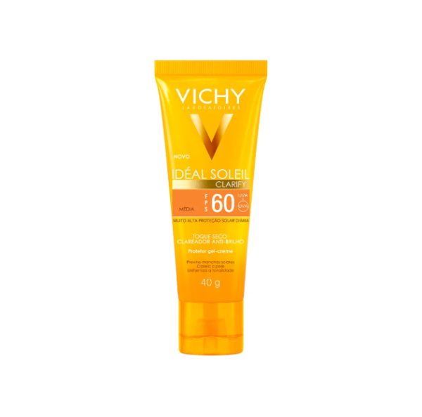 Protetor Solar Facial Vichy Idéal Soleil Clarify FPS 60 Média 40g