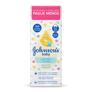 Algodao Quadrado Johnson ́s Baby Para Recem Nascido Com 100 Unidades