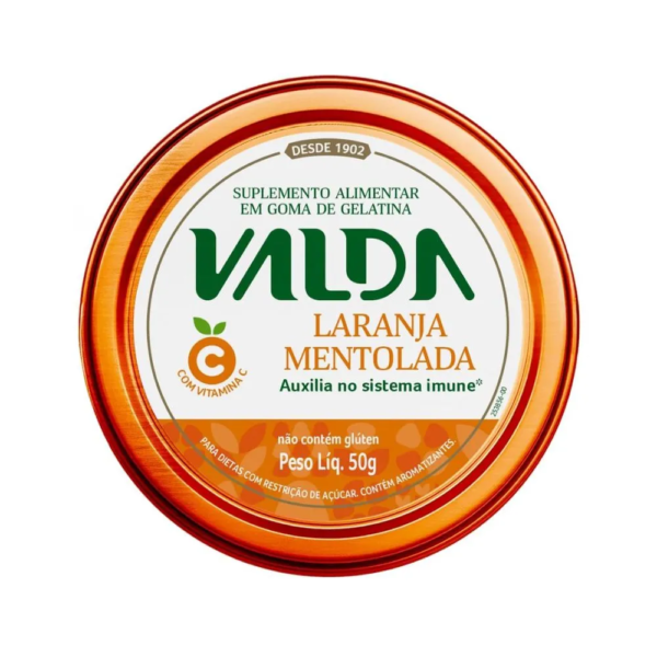 Bala De Gelatina Vitamina C Valda Laranja Mentolada 50g