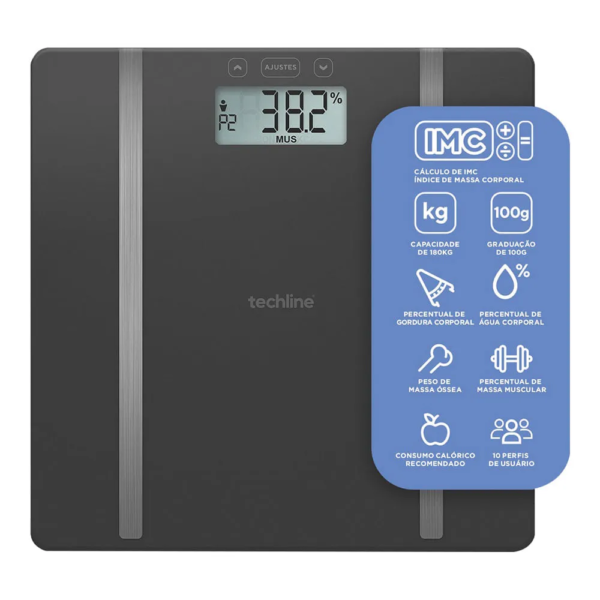 Balanca Techline Digital Capidade 180kg Tec117