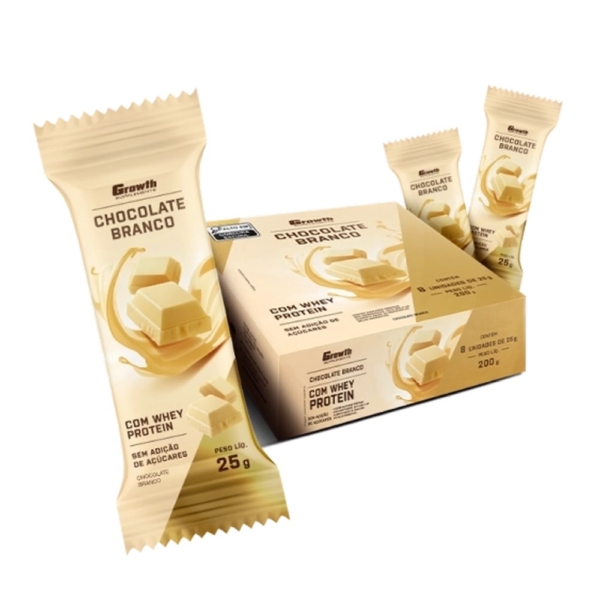Chocolate Branco com Whey Protein Caixa com 8Un
