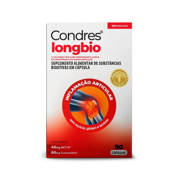 Colágeno Tipo 2 Condres Long Bio Curcumina 90 Cápsulas