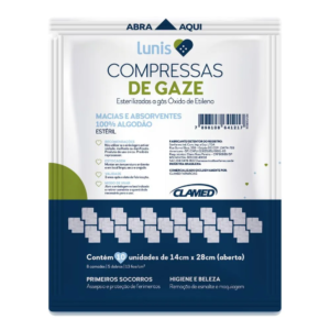 Compressa De Gaze Macia E Absorvente Lunis 10 Unidades