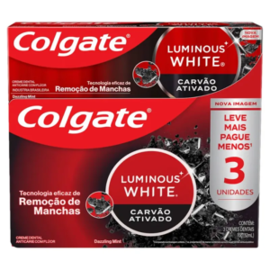 Creme Dental Colgate White Com 3x70gr Carvao Ativado