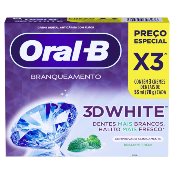 Creme Dental Oral-b 3d White Brilliant Fresh 70g