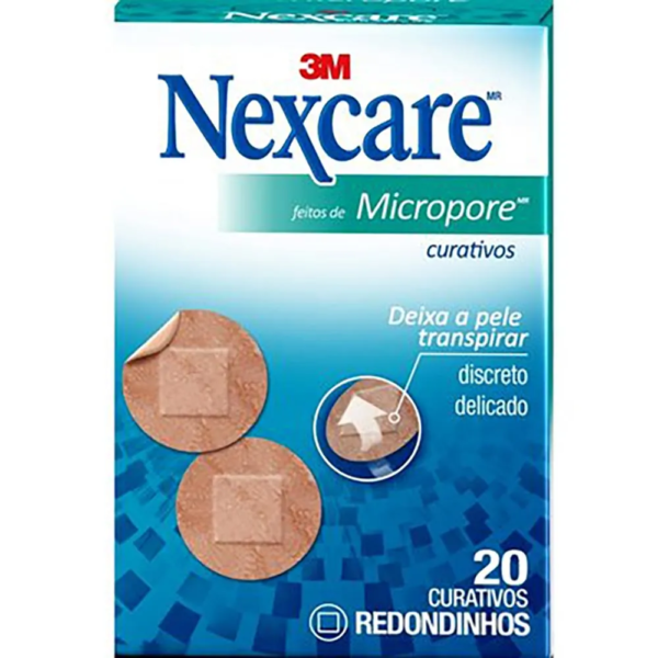 Curativos 3m Nexcare Micropore Redondo Com 20 Unidades