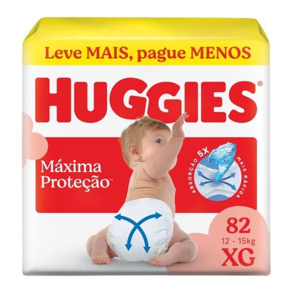 Fralda Huggies Xg Máxima Proteção 82 Unidades