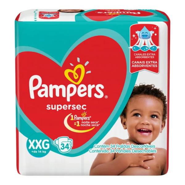 Fralda Pampers Supersec Xxg Com 34 Unidades