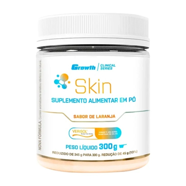 Growth Skin Colágeno Tipo 1 + Colágeno Verisol + Ácido Hialurônico + Vitamina C 300g