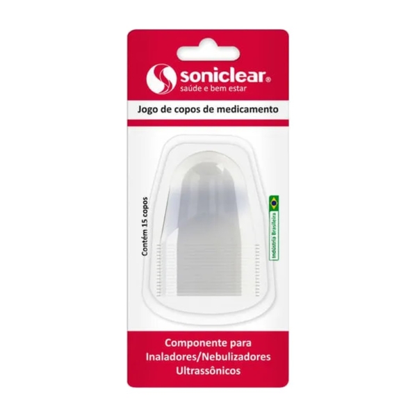 Jogo De Copos Para Nebulizador Soniclear Com 15 Unidades