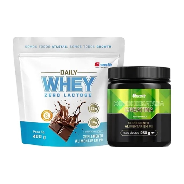 Kit Daily Whey Zero Lactose 400g e Creatina Monohidratada 250g