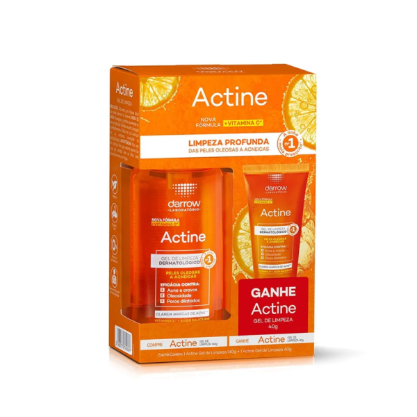 Kit Darrow Actine Gel De Limpeza Dermatológico Facial 140g + 40g