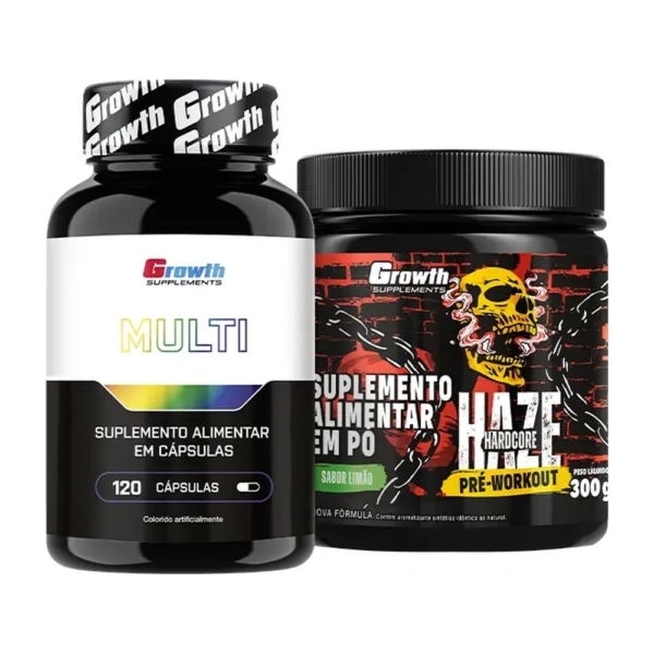 Kit Multivitamínico 120 caps e Pré-Treino Haze 300g