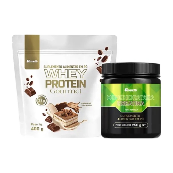 Kit Whey Gourmet 400g e Creatina Monohidratada 250g