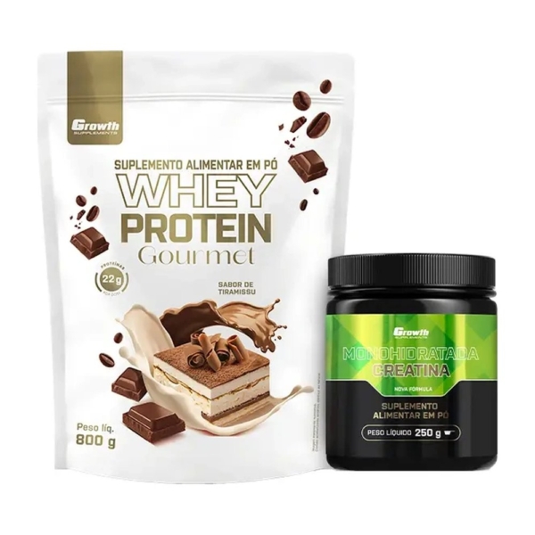 Kit Whey Gourmet 800g e Creatina Monohidratada 250g
