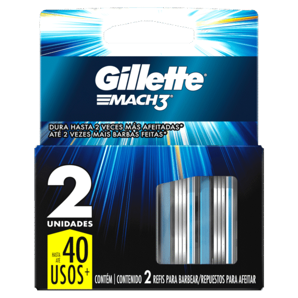 Lâmina Gillette Mach3 Regular Com 2 Unidades