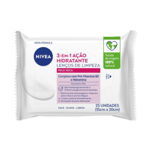 Lenco Demaquilante Nivea 3 Em 1 Com 25 Unidades Acao Hidratante