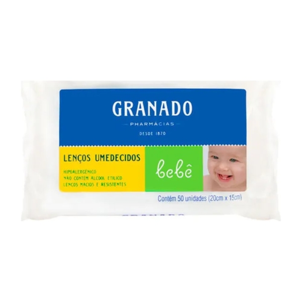 Lenços Umedecidos Granado Bebê Com 50 Unidades
