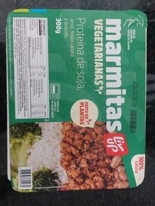 Liveup Marmita vegana: proteína de soja, arroz, feijão carioca e brócolis