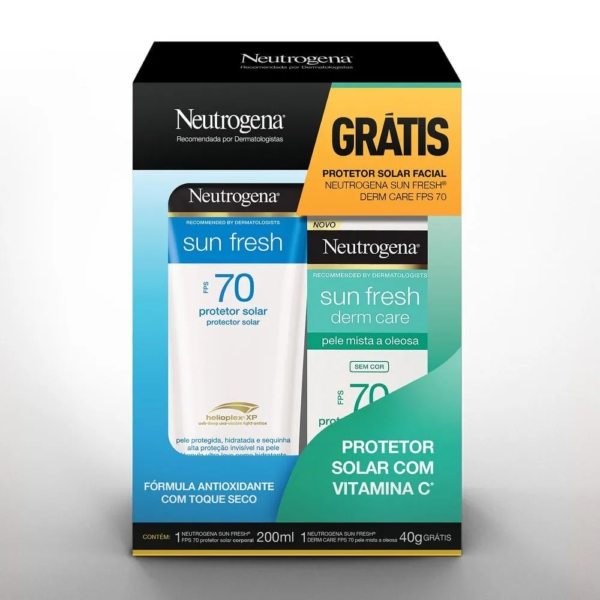Neutrogena Sun Fresh Protetor Solar 200ml Fps70+ 40g Fps70 Facial