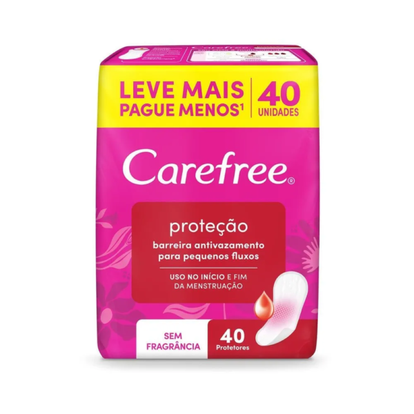 Protetor Diário Carefree Proteção Sem Fragrância 40 Unidades