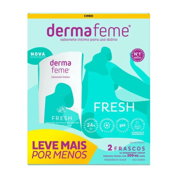 Sabonete Líquido Íntimo Fresh Dermafeme 2 Unidades 200ml Cada