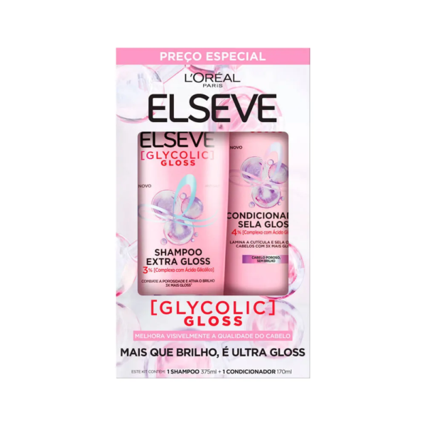 Shampoo 375ml+ Condicionador 170ml Elseve Glycolic Gloss