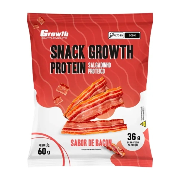 Snack Growth Protein 60g Sabor Bacon