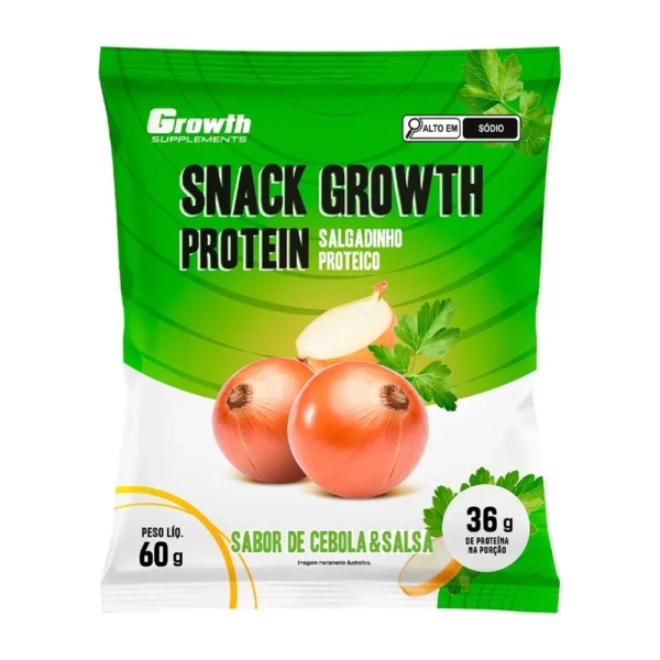 Snack Growth Protein 60g Sabor Cebola E Salsa