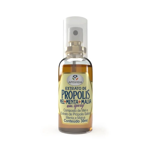 Spray Para Garganta Extrato De Própolis Apis Vida 30ml (Menta E Malva)