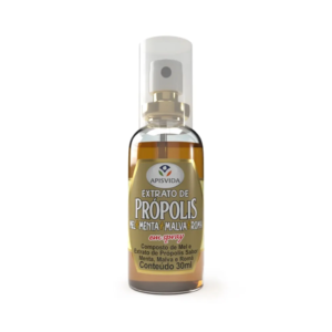 Spray Para Garganta Extrato De Própolis Apis Vida 30ml (Menta E Romã)