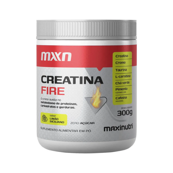 Suplemento Alimentar Creatina Fire Maxinutri Sabor Limao Siciliano 300gr